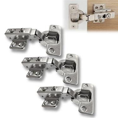 Imagem de 3x Dobradiça Baixa 35mm Reta Porta de Armário Cozinha Guarda Roupa Móveis de Madeira Caneco de 32mm Dobradisa Dobradica 35mm