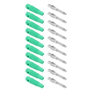 Imagem de 10 Unidades 4mm Plugue Banana de Cobre 32A Alta Corrente 1000V Tensão Conector Macho Empilhável para Alto-falante TV Computador etc. (Verde)