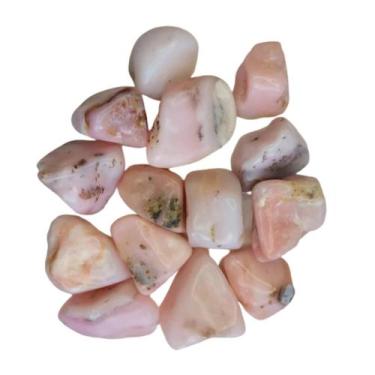 Imagem de Pedra Opala Rosa Rolada Até 2cm Cristal Natural da Visão Espiritual e 