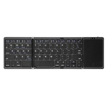 Imagem de LuolaProject Teclado Bluetooth dobrável com touchpad, teclado portátil sem fio, recarregável, ultrafino, bolso dobrável, para PC, Mac, smartphone, Windows, iOS, Android