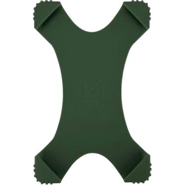 Imagem de ZhaoCo Universal antiderrapante de silicone correia de mão com dedo aderência suporte para 6'' / 6,8'' / 7'' Kindle eReaders/Kobo/Sony Ebooks - verde escuro