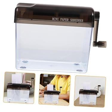 Imagem de 2 peças Triturador de arquivos acessórios domésticos pequeno triturador de papel triturador de papel para uso doméstico triturador de documentos ferramenta escola triturador de mão escritório abs