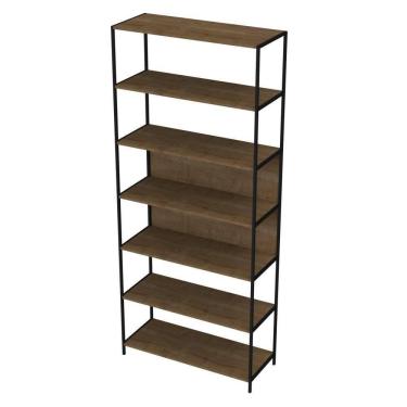 Imagem de Estante Livreiro Steel Quadra 27809 6 Prateleiras Vermont Base Preta - Artesano