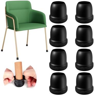 Imagem de GAGUIUP Protetores De Piso Silicone Para Pernas Cadeira, 24 Peças, Pisos Madeira, Feltro Móveis, Banco Bar, Antirriscos E Redutores Ruído, Redondos (Pretos, Tamanho: 1,9 Cm A 2,8 Cm)