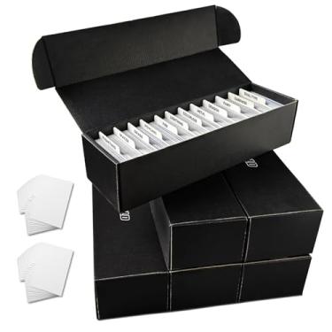 Imagem de Fageverld Caixa De Armazenamento Para Cards Colecionáveis, Caixas Papelão Com Divisórias Coleção Tcg/Mtg/Magic/Beisebol/Esportes, Preta, 6 Unidades