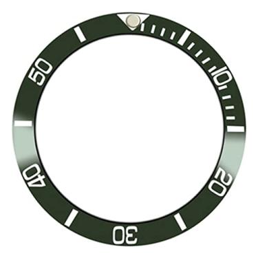 Imagem de HUAYUWA Anel de relógio com inserção de bisel de cerâmica/alumínio de 38 mm de diâmetro (com fita de 5 peças) adequado para GMT/SUB 40 mm acessórios de reparo de caixa de relógio (G, SUB, bisel de
