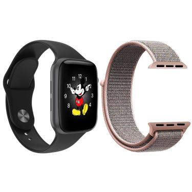 Imagem de Kit 1 Smartwatch Ld5 Preto + 1 Pulseira Extra Rosa