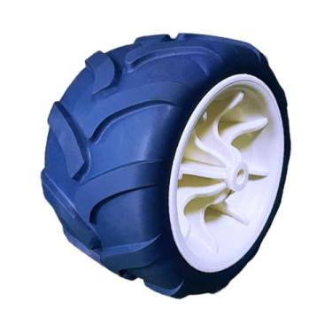 Imagem de IEUDNS Substituição de alta performance para serviço pesado, substituição de rodas giratórias de PU sólido profissional, carrinho de acampamento dobrável, Branco Azul