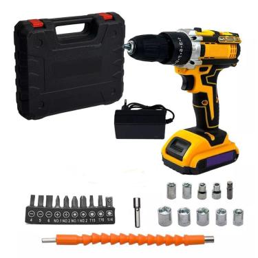 Imagem de Parafusadeira Elétrica Sem Fio 21V Recarregável Led Portátil