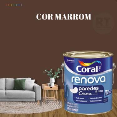 Imagem de Tinta Para Parede Acrílica Coral Renova Cor Marrom 3,2l Lavável Premiu
