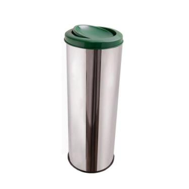 Imagem de Lixeira Inox Para Banheiro Reciclável 50 Litros Com Tampa - CM Design,