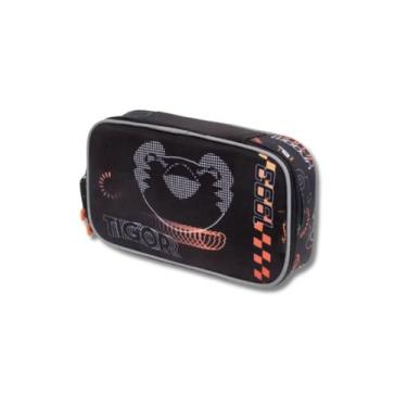 Imagem de Estojo Box Tigor Tigre Grande Com Elástico Infantil Escolar, Preto