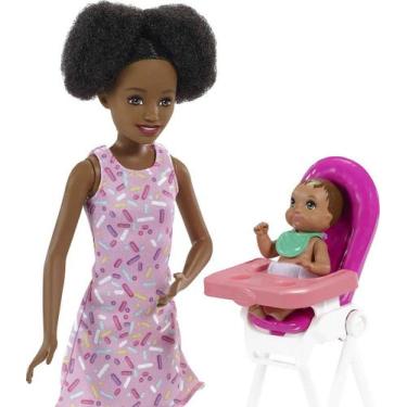 Imagem de Boneca Barbie Aniversário Do Bebê Negra Skipper Babysitters Brinquedo 