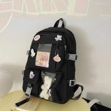 Imagem de Mochila Escolar Grande De Costas Feminino Para Facultade - JM , PRETO