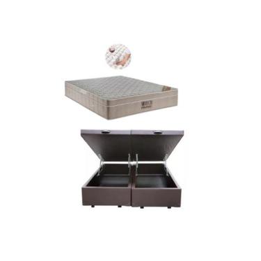 Imagem de Conjunto Cama Box Baú Casal Bipartido Jadmax  + Colchão Molas Ortobom 