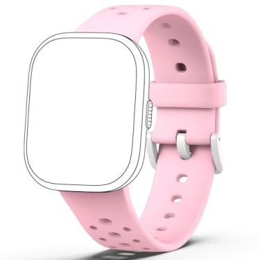 Imagem de teslahero Pulseira de substituição, pulseira de substituição para relógio inteligente W79 (22 mm) (rosa)