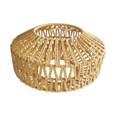 Imagem de predolo Abajur de corda de papel, abajur trançado, rústico, vintage, capa para de mesa, luminária pendente para decoração de cozinha de restaurante