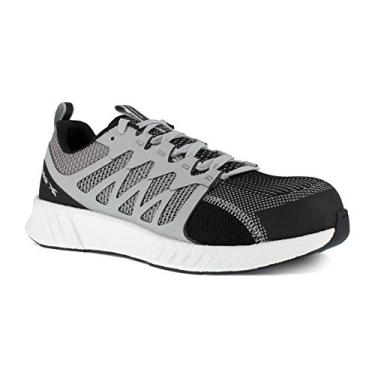 Imagem de Reebok Fusion Flexweave Safety Toe Tênis de trabalho esportivo masculino industrial e de construção, Cinza, 10 Wide