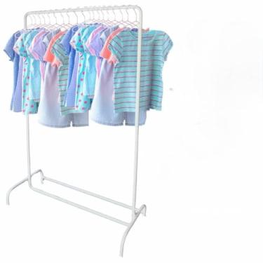 Imagem de Arara Cabideiro, Organizador de Roupas Cabideiro de Chão Arara com Sapateira em Aço Desmontável(ARARA DE CHÃO BRANCO)