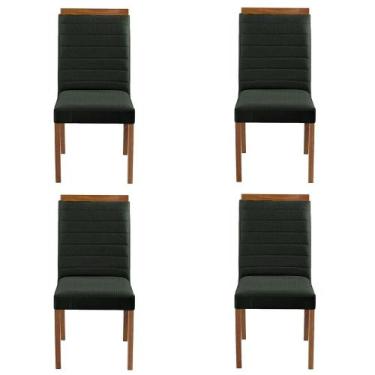 Imagem de Kit 4 Cadeiras Decorativas Sala de Jantar Luxo Sueli Facto Verde - Moz