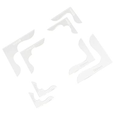 Imagem de barenx 8 peças, bolsa de acrílico, carteira, canto, decoração, estêncil, modelo, ferramenta de artesanato em couro