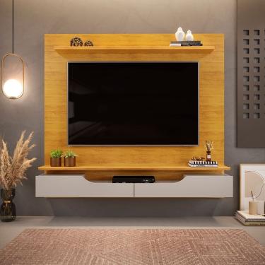 Imagem de Painel Para Tv Até 60 Polegadas Com 2 Portas Levi Cedro/bali - Dj Móveis