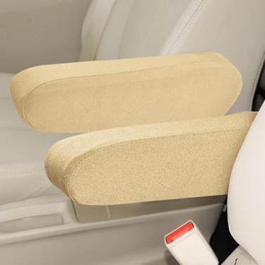 Imagem de HQRNYP 2 peças de capas de apoio de braço do assento dianteiro do carro, protetor de apoio de braço de assento automático, tampa de console central de substituição direta, capa de descanso de braço de