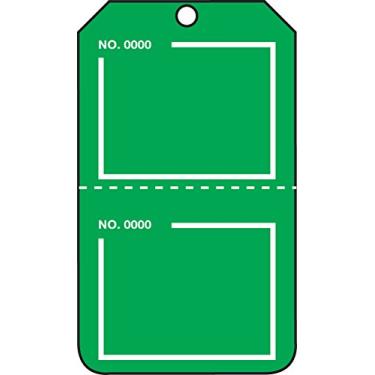 Imagem de Accuform Etiqueta numerada em branco TPP227CTM PF-Cartolina, 14,6 cm de comprimento x 8,3 cm de largura x 0 cm de espessura, branco sobre verde (pacote com 5)