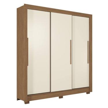 Imagem de Guarda Roupa Casal 3 Portas de Correr Maringá Jatobá Areia - Santos Andirá