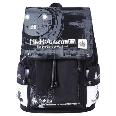 Imagem de Mochila Nier: Bolsa escolar infantil Automatas Nylon 31x17x42cm