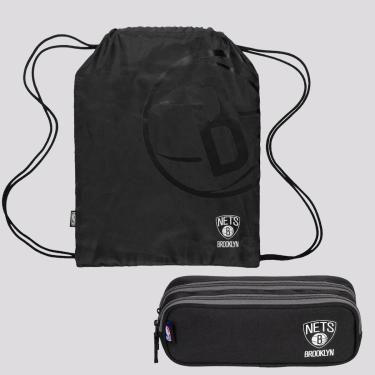 Imagem de Kit Sestini Mochila Saquinho e Estojo Brooklyn Nets-Unissex