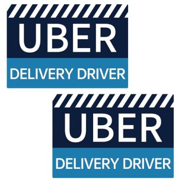 Imagem de Pacote com 2 ímãs de carro para motorista de entrega – placas magnéticas fortes para veículos, à prova d'água e reutilizável, amarelo de alta visibilidade, preto, 11,8 x 8,2 polegadas (azul)