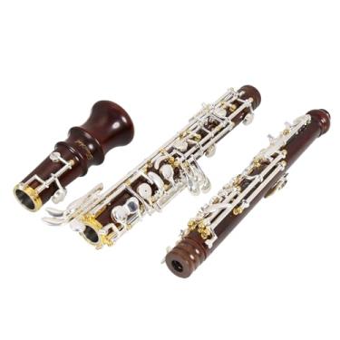 Imagem de Oboé Nível de Desempenho Profissional Corpo Sequoia Banhado a Prata Semi Automático Tom C com palhetas, pano de limpeza, cotonete de oboé, papel em pó, papel absorvente, descanso de polegar, chave de