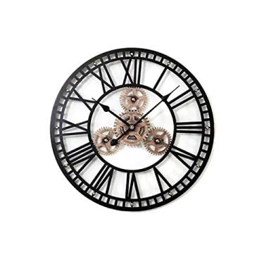 Imagem de Relógio de parede decorativo de ferro estilo industrial personalizado, moderno, simples, silencioso, retrô, relógio em forma de engrenagem, relógio de parede para sala de estar