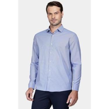 Imagem de Camisa Aramis Manga Longa Regular Tech Flex Falso Liso Azul-Masculino