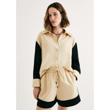 Imagem de Camisa Feminina Duo Color Com Linho-Feminino