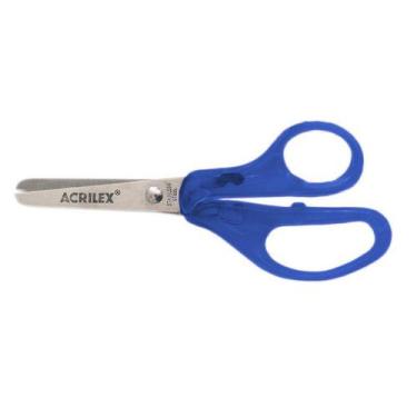 Imagem de Tesoura Escolar Sem Ponta Acrilex Azul