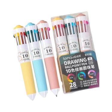Imagem de Canetas Esferográficas Coloridas Multicoloridas 10 Em 1, 28/60 Cores, 