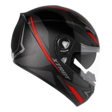 Imagem de Capacete Moto Ebf Xtroy Com Óculos Interno Fumê + Narigueira, Vermelho