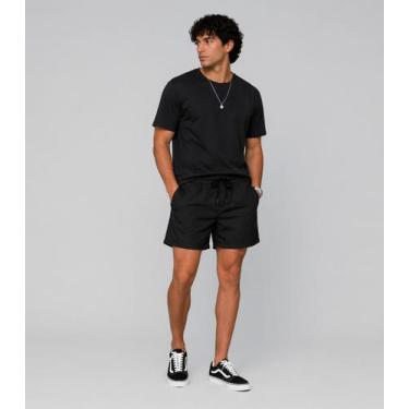 Imagem de Bermuda Masculina Em Sarja Rota Da Onda Preto, GG, Preto