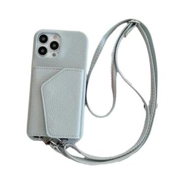 Imagem de Capa De Telefone De Couro Com Alça Transversal Para iPhone 15 14 13 12