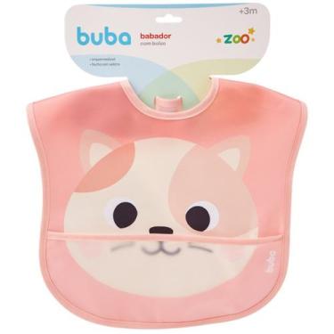 Imagem de Babador Pega Migalhas Com Bolso Gato Rosa Zoo 22241 - Buba