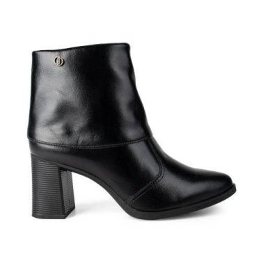 Imagem de Bota Feminina Em Couro Com Salto Bloco Dakota D2381-0001, Preto, 36