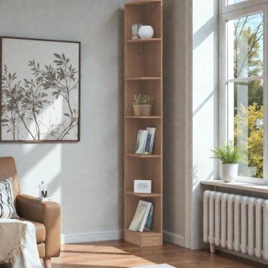 Imagem de Módulo Cantoneira 6 Prateleiras Requinte+ 100% MDF Marrom/Macadâmia - 