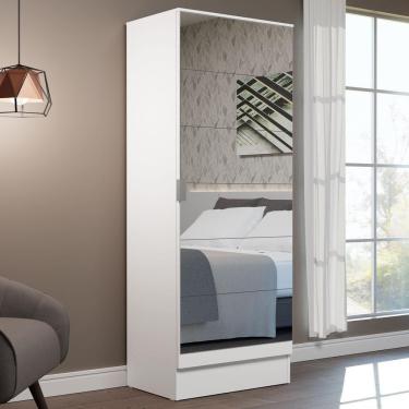 Imagem de Sapateira Armário Multiúso Madesa Isis 1 Porta com Espelhos - Branco