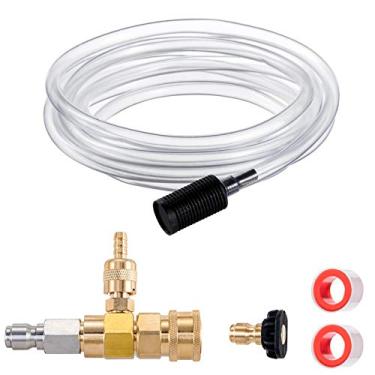 Imagem de Raincovo Kit de Injetores Químicos para Lavadora de Pressão, Injetor Químico com Válvula Dosadora, Conexão Rápida de 3/8 Polegadas, 4000 PSI, PVC e Latão