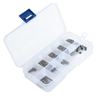 Imagem de Que-T 186pcs RC Screws Kit M1.4 Metal Screws Pin M2 Nut Box Set for Axial SCX24 90081 AXI00001 C10 AXI00002 1/24 Crawler Car Upgrade Parts