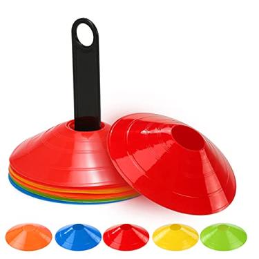 Imagem de Qudai 15 pcs Agility Disc Cone Set Multi Esporte Treinamento Espaço Cones com Plástico Stand Titular para o Futebol Bola de Futebol Jogo de Discos Mini Cones de Treinamento Campo marcadores