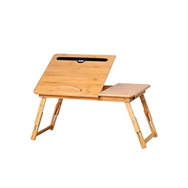 Imagem de Computador portátil ajustável mesa de computador dobrável mesa de bambu sofá mesa de computador notebook mesa de estudo mesa de escrita para home office mesa de escritório marriage