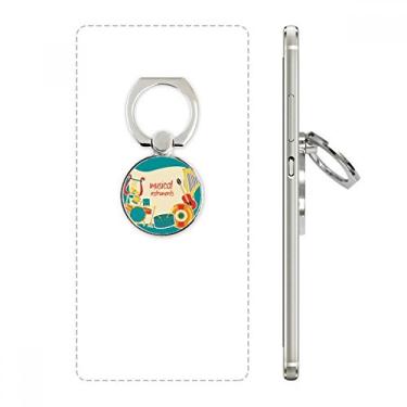 Imagem de Suporte para fone de ouvido com padrão de instrumentos musicais, suporte de argola ajustável